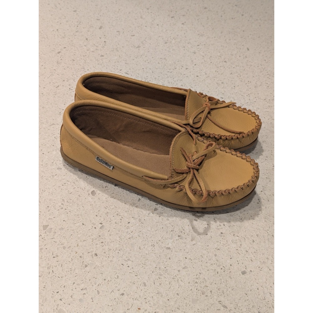 SoftMoc Wanda Moccasins Womens 8 M Leather Flats Slippers Rubber Soles